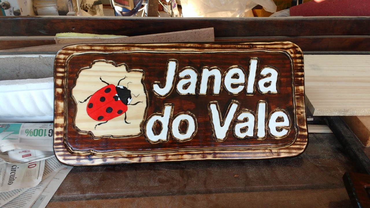 entalhe da placa Bollicho do Gaúcho